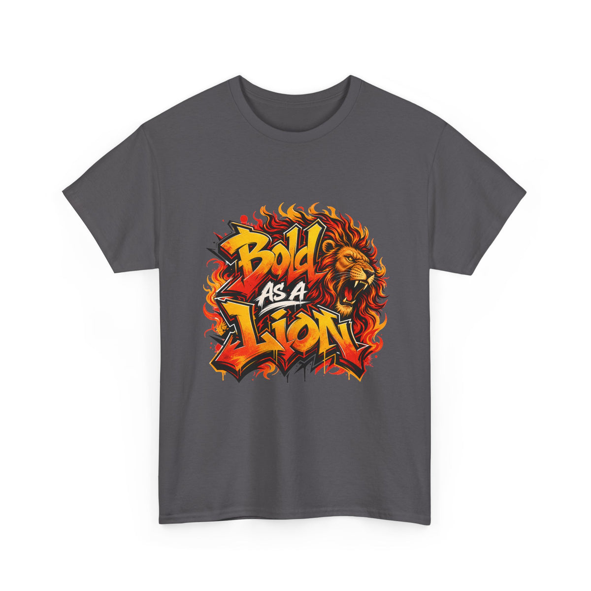 Bold As A Lion T-Shirt | Flaming Lion Graphic, Bold Typography