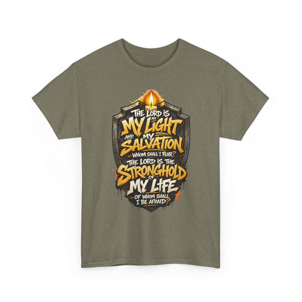 The Lord Is My Light Salvation Stronghold T-Shirt | Christian Scripture Tee