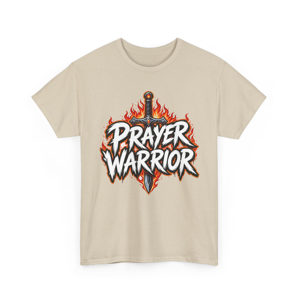 Prayer Warrior T-Shirt | Flaming Sword Christian faith shirt