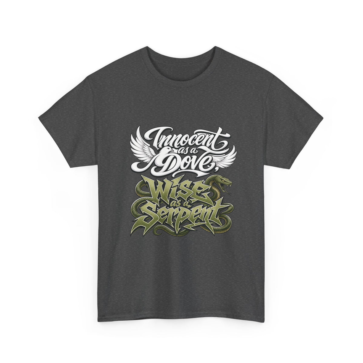 Matthew 10:16 T-Shirt | Script Wings Graffiti Typography
