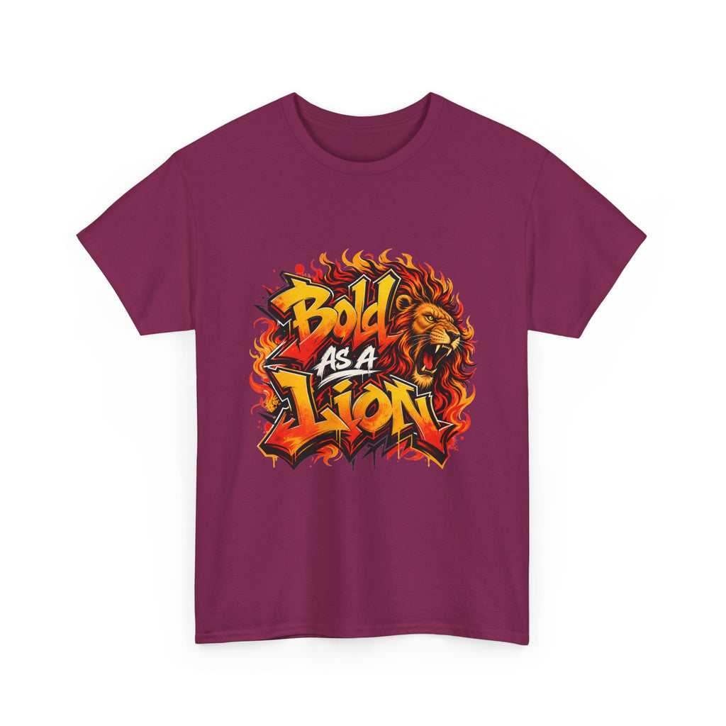 Bold As A Lion T-Shirt | Flaming Lion Graphic, Bold Typography