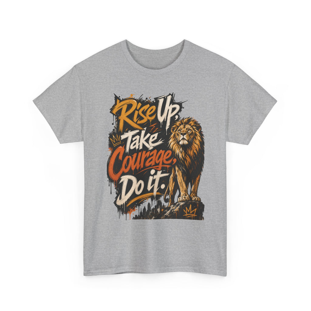 Rise Up Take Courage Do It Lion Tee | Motivational Typography, Vintage Lion Graphic