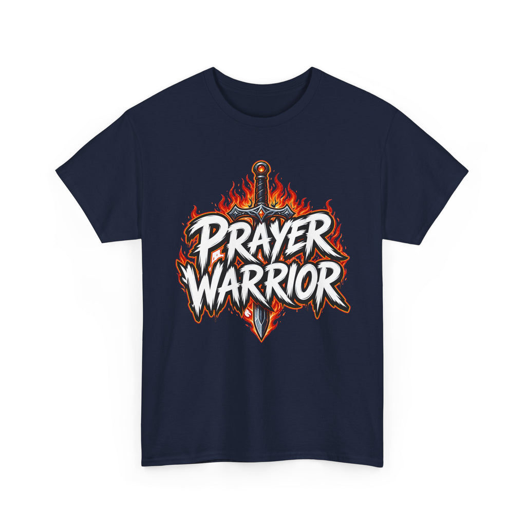 Prayer Warrior T-Shirt | Flaming Sword Christian faith shirt
