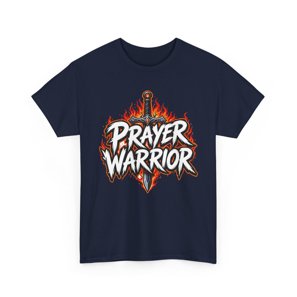 Prayer Warrior T-Shirt | Flaming Sword Christian faith shirt