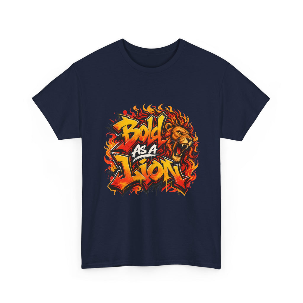 Bold As A Lion T-Shirt | Flaming Lion Graphic, Bold Typography