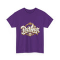 Peacemaker script logo T-Shirt | dove, crown, gold lettering