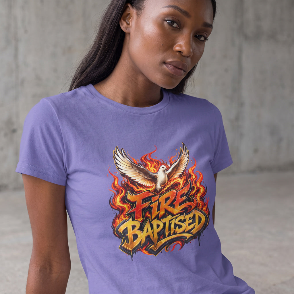 Fire Baptised Dove T-Shirt | Flaming Dove Graphic, Christian Faith