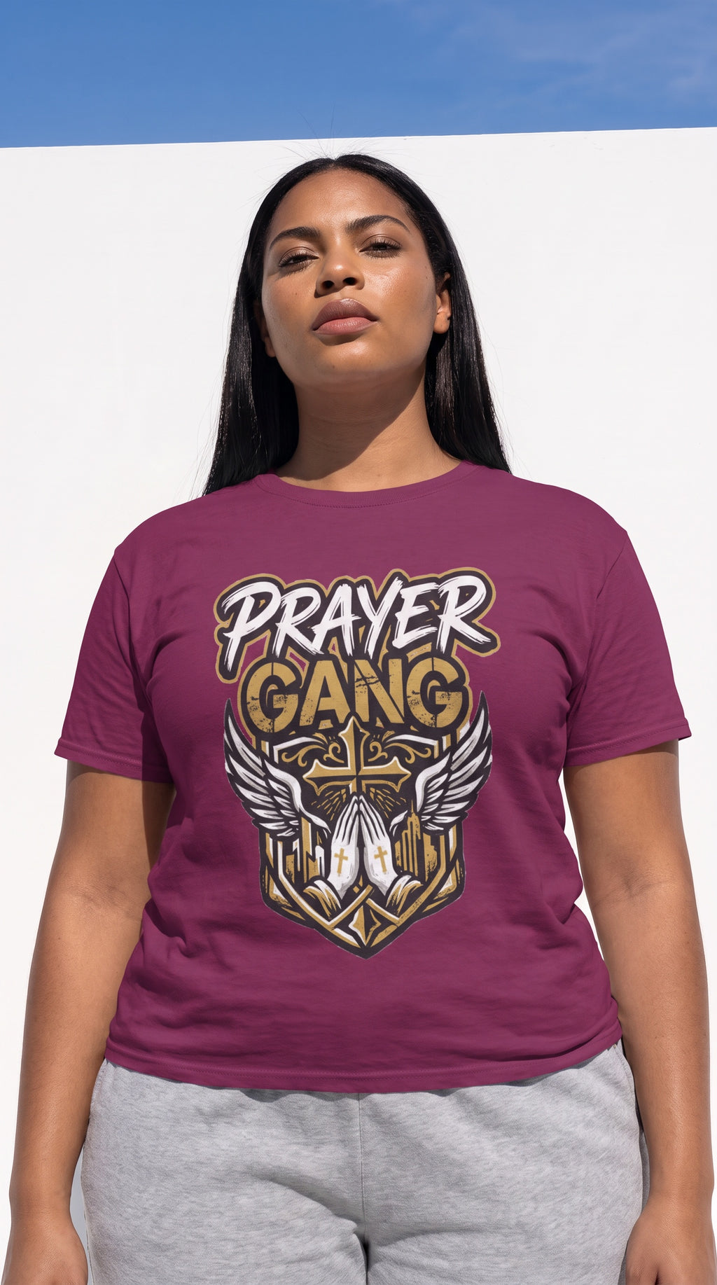 Prayer Gang T-Shirt | I Don’t Throw Hands I Throw Prayers graphic tee