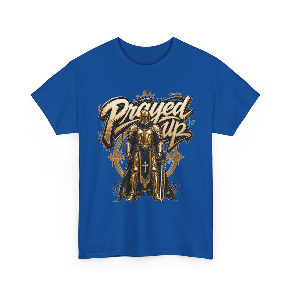 Prayed Up Knight Tee | Faith Christian Armor Typography