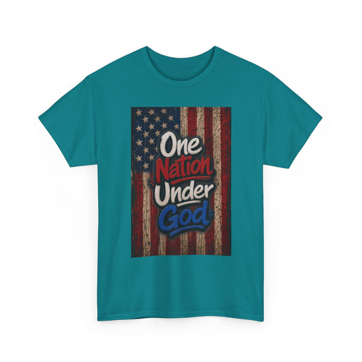 One Nation Under God T-Shirt | American Flag, Christian Scripture Design
