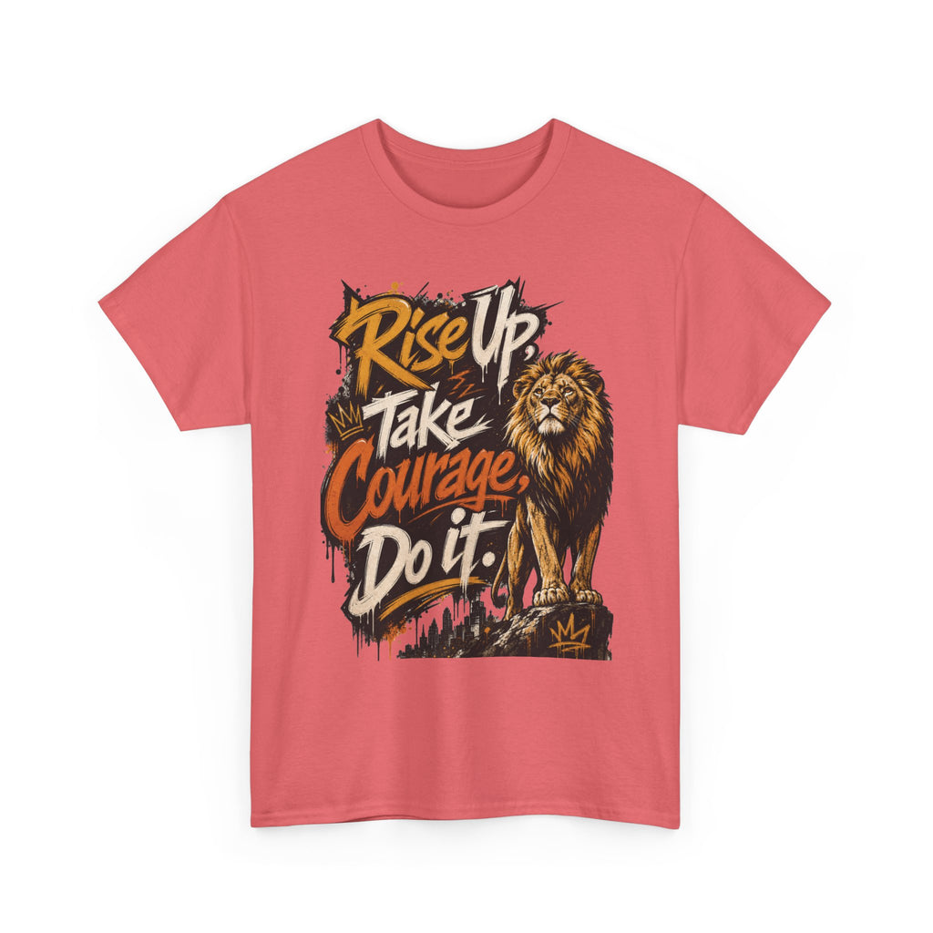 Rise Up Take Courage Do It Lion Tee | Motivational Typography, Vintage Lion Graphic
