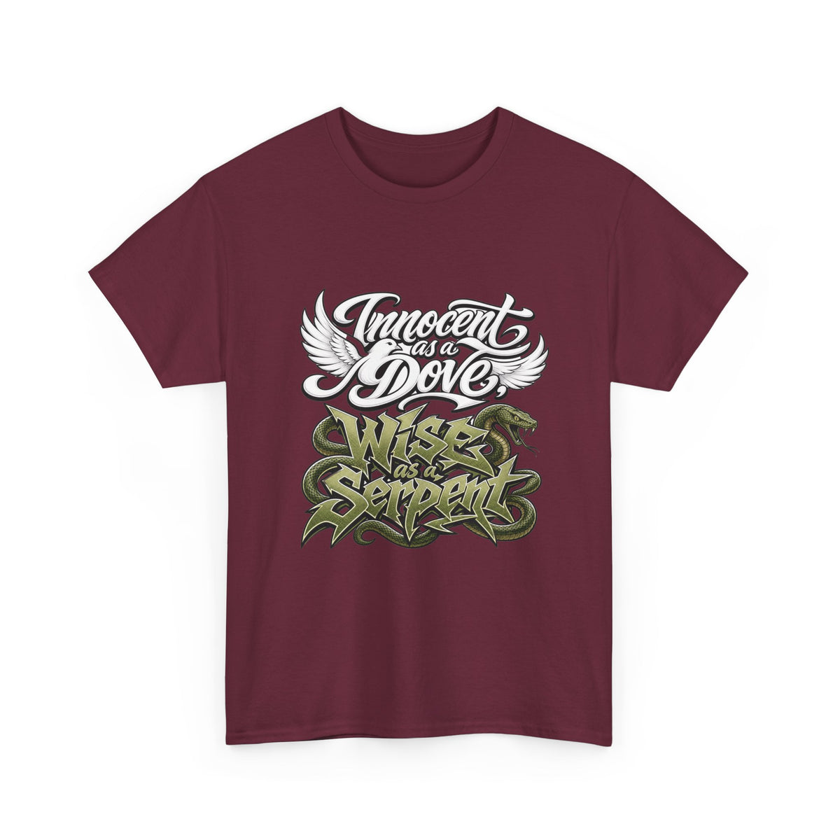 Matthew 10:16 T-Shirt | Script Wings Graffiti Typography