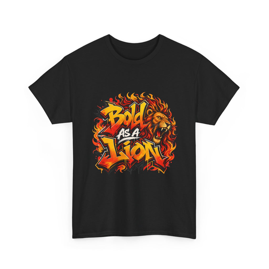 Bold As A Lion T-Shirt | Flaming Lion Graphic, Bold Typography