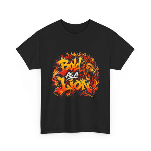 Bold As A Lion T-Shirt | Flaming Lion Graphic, Bold Typography