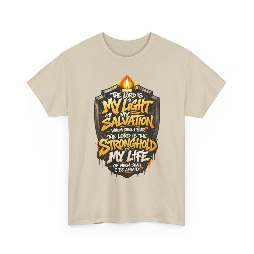 The Lord Is My Light Salvation Stronghold T-Shirt | Christian Scripture Tee