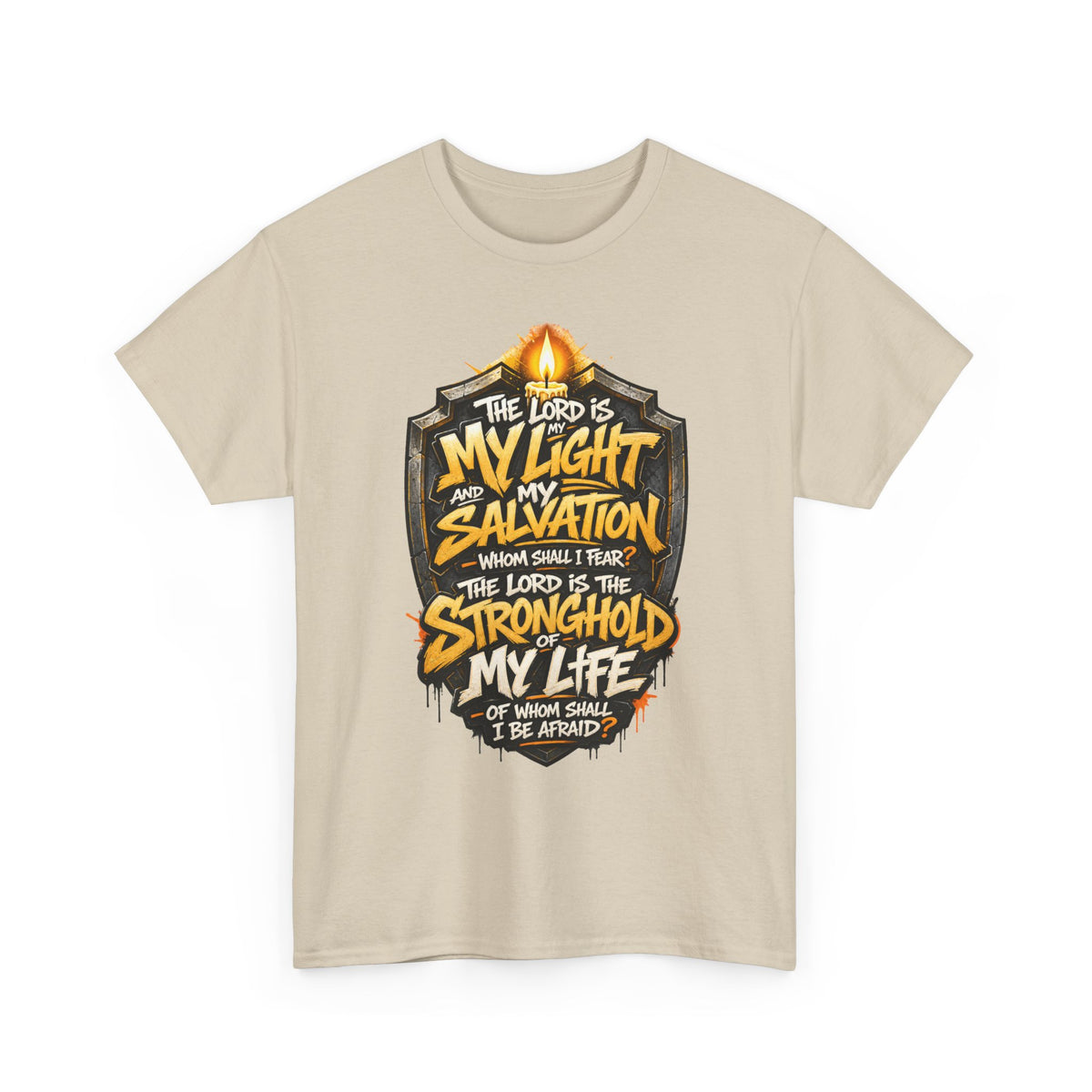 The Lord Is My Light Salvation Stronghold T-Shirt | Christian Scripture Tee